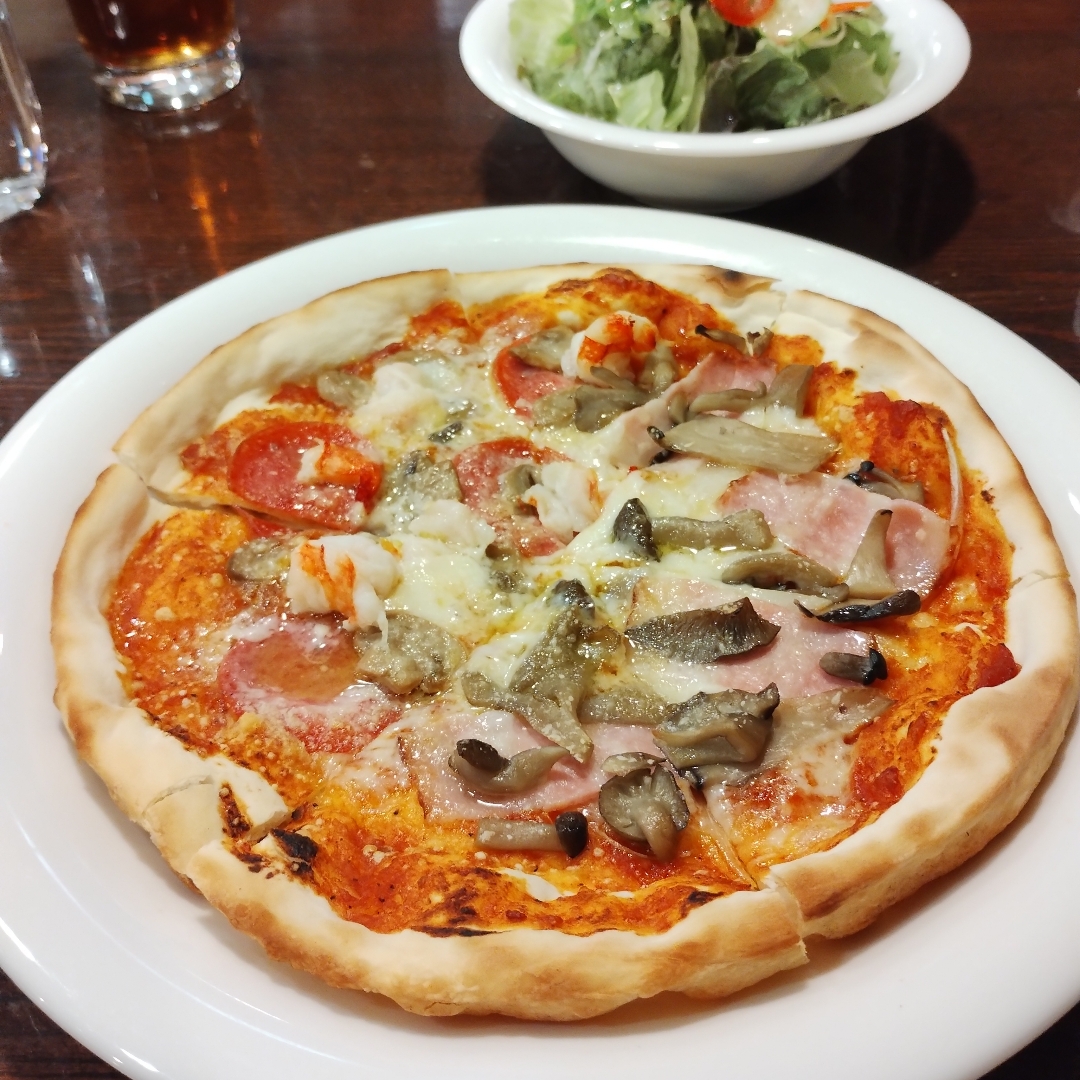 キノコベーコンピザの画像